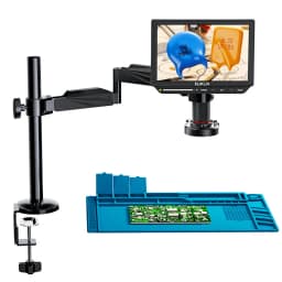 Elikliv EM4K 4K Digital Microscope for Electronics 10.1" 2000X HDMI Soldering Microscope with Boom Arm Holder Pcb Soldering