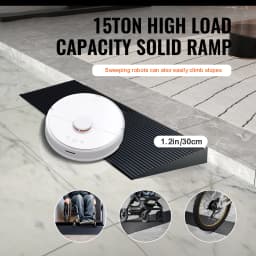 SucceBuy 1.2 " Rise Threshold Ramp Cuttable Natural Rubber Wheelchair Ramp Scooter with Double-Sided Tape for Doorways Driveways