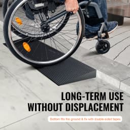 SucceBuy 1.2 " Rise Threshold Ramp Cuttable Natural Rubber Wheelchair Ramp Scooter with Double-Sided Tape for Doorways Driveways