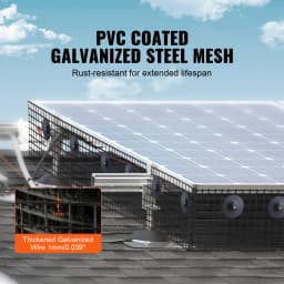 SucceBuy Solar Panel Bird Guard Critter Guard Roll Kit Stainless Steel Fastene Solar Panel Rustproof PVC Coating Wire Roll Mesh