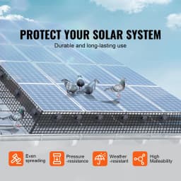 SucceBuy Solar Panel Bird Guard Critter Guard Roll Kit Stainless Steel Fastene Solar Panel Rustproof PVC Coating Wire Roll Mesh