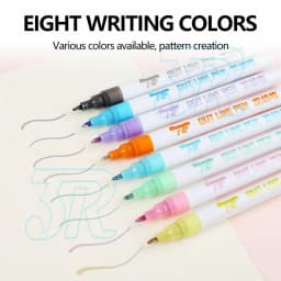 Drawing Double Line Outline Pen Highlighter Marker 8 Colors Pen Set For School