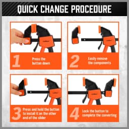 HORUSDY 2-Pack 6inch Bar Clamp Set Woodworking F Clamps Quick Release Spreader