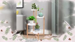 4 Tier Plant Display Shelf Stand Bamboo Plant Pot Holder Tall Flower Stand Rack
