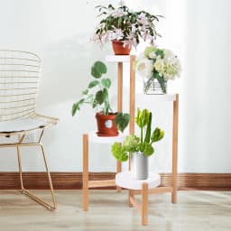 4 Tier Plant Display Shelf Stand Bamboo Plant Pot Holder Tall Flower Stand Rack