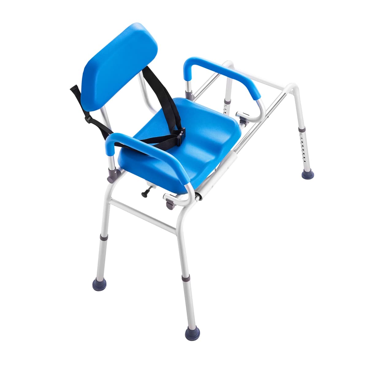 SucceBuy Sliding Tub Transfer Bench with 360 Degree Swivel Seat Safety Belt Height Adjustable Bath Chair for Elderly Disabled