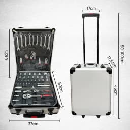 PORIYA Comprehensive 1180pcs Tool Box Trolley Tool Set W/ Wheels Portable Hand Tool Set