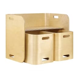 3PCS Kids Table and Chairs Set Multifunctional Storage Study Desk