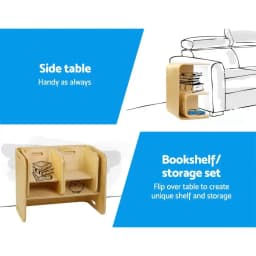 3PCS Kids Table and Chairs Set Multifunctional Storage Study Desk