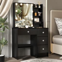 Dressing Table LED Makeup Mirror Make up Set Vanity Desk With 4 Drawers Lighted