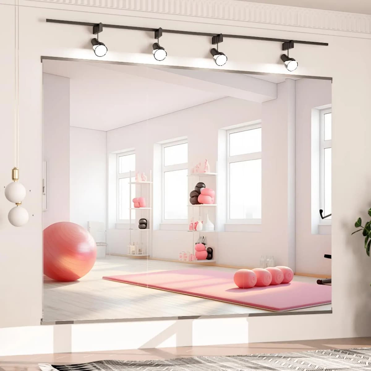 141*60cm 3PCS Full Length Gym Wall Mirrors – Shatterproof Tempered Glass, HD Clear Reflection, Scratch Resistant, Easy Mount Multi-Scene Mirror