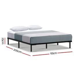 Queen Size Metal Platform Bed Frame Heavy Duty Steel Support No Box Spring Needed Bedroom Furniture