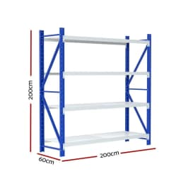 Heavy Duty 2Mx2M Warehouse Shelving Garage Storage Rack Adjustable Metal Organizer Stand Industrial Utility Rack for Home Shop Warehouse