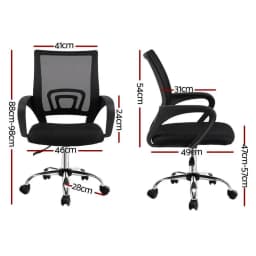 Ergonomic Mesh Office Chair Mid Back Black Adjustable Swivel Desk Chair with Lumbar Support Breathable Mesh Seat for Home and Work