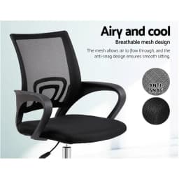 Ergonomic Mesh Office Chair Mid Back Black Adjustable Swivel Desk Chair with Lumbar Support Breathable Mesh Seat for Home and Work