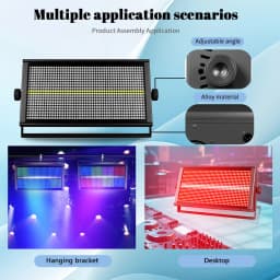 MINGJIE 4/2/1PCS 1000W LED Strobe Light 8+8 Segment Flash 864 RGB 3in1+96 White LEDs DMX512 RDM Sound Activated Stage Light for Bar Disco Party Wedding