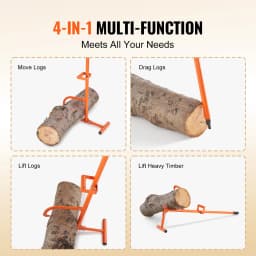 SucceBuy Timberjack 4-in-1 Heavy Duty Steel Log Lifter Multifunctional Log Roller Adjustable Cant Hook Log Jack for Rolling Logs