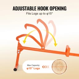 SucceBuy Timberjack 4-in-1 Heavy Duty Steel Log Lifter Multifunctional Log Roller Adjustable Cant Hook Log Jack for Rolling Logs