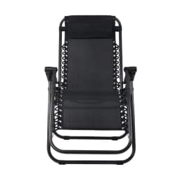 2PC Zero Gravity Folding Lounge Chair Adjustable Outdoor Recliner Sunbed Camping Black Set