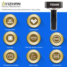 YIZHAN 60MP 48MP 4K Electronic Digital Microscope For Soldering 1080P HDMI VGA USB Industrial Camera 150xLens FoldBracket Remote