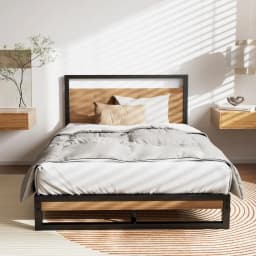 Single Size Metal Bed Frame with Strong Support Platform for Bedroom Use