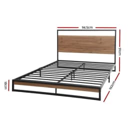 Single Size Metal Bed Frame with Strong Support Platform for Bedroom Use