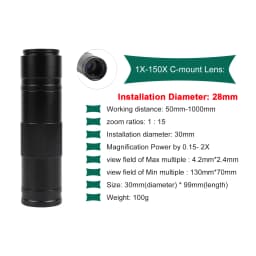 YIZHAN UHD 4K 30FPS Digital Microscope for Electronics IMX687 HDMI/Type-C Camera 150X Adjustable Lens Microscopio Tools Set