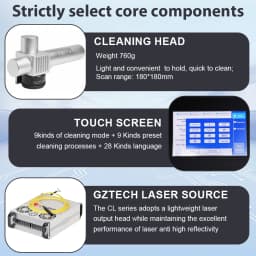 200W/300W Pulse Laser Cleaner Cleaning Machine F254+F160 both lens Air-cooled Laser Oil/Paint Rust Remove