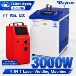 3000W Raycus Laser Welder with Dual Wire Feeder Machine 4 in 1 Laser Welding Cleaning Cutting Machine Handheld for Metal