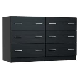 6 Drawer Chest of Drawers Modern Black Tall Storage Cabinet Bedroom Dresser Vertical Organizer for Clothes Home Furniture