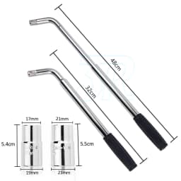 Extendable Car Wheel Brace Heavy Duty Nut Lug Wrench Sockets 17/19mm & 21/23mm