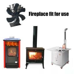 6 Blade Fan Heat Self-Powered Wood Stove Top Burner Fireplace Silent Eco Heater