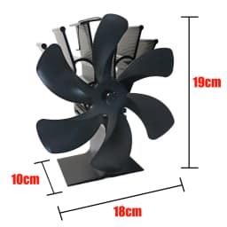 6 Blade Fan Heat Self-Powered Wood Stove Top Burner Fireplace Silent Eco Heater