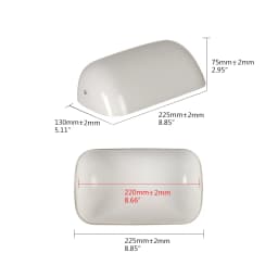 White Banker Glass Lampshade, Desk Lamp Replacement Cover("8.85 IN " L "5.11 IN" W "2.95 IN" H)
