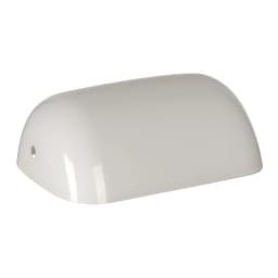 White Banker Glass Lampshade, Desk Lamp Replacement Cover("8.85 IN " L "5.11 IN" W "2.95 IN" H)