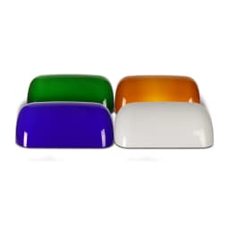 White Banker Glass Lampshade, Desk Lamp Replacement Cover("8.85 IN " L "5.11 IN" W "2.95 IN" H)