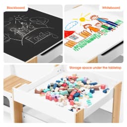 Kidbot 4 IN 1 Kids Table and Chairs Set Childrens Activity Centre Picnic Play Study Furniture Indoor Outdoor Drawing Art Gaming