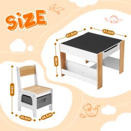 Kidbot 4 IN 1 Kids Table and Chairs Set Childrens Activity Centre Picnic Play Study Furniture Indoor Outdoor Drawing Art Gaming