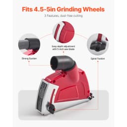 SucceBuy Cutting Dust Shroud for Angle Grinders 4-5 in Angle Grinder Dust Shroud with 6 Clamping Washers for Concrete Wall Stone
