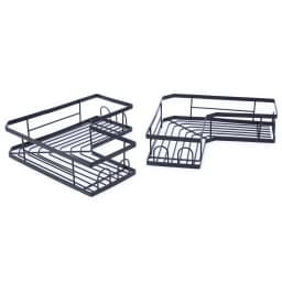 Shower Caddy Corner 3-Pack Adhesive Metal Shower Shelves with Soap Holder No Drilling Shower Organizer Corner for Dorm Renters Bathroom