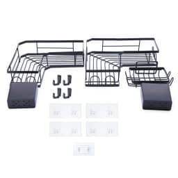 Shower Caddy Corner 3-Pack Adhesive Metal Shower Shelves with Soap Holder No Drilling Shower Organizer Corner for Dorm Renters Bathroom