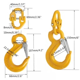 2PCS 1.12T European Eye Shaped Sliding Hook+Double Ring Buckle Set Part