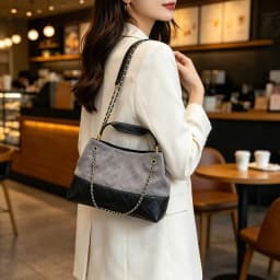 Women's Autumn Winter New Style Small Square Chain Tote Bag Commuter Basket Pattern Matching Color Briefcase Handbag Luxury bag