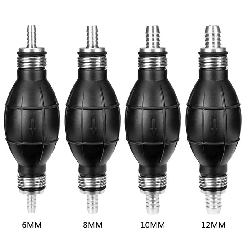 6mm/8mm/10mm/12mm Hand Fuel Pump Line Rubber Aluminum Hand Primer Bulb Diesel Oil Transfer Petrol for Car Boat Marine Outboard