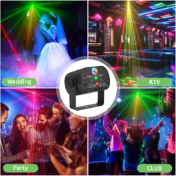 Datewink Mini USB DJ Disco Light + RGB LED Stage Lights Projector Without Battery With Suction Cup Remote Control For Party Club