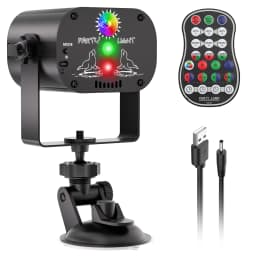 Datewink Mini USB DJ Disco Light + RGB LED Stage Lights Projector Without Battery With Suction Cup Remote Control For Party Club