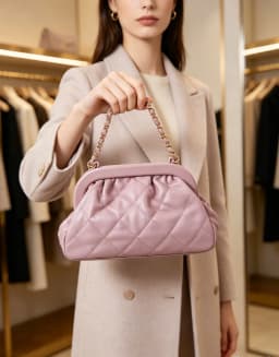 Fashion Leather Handbag Lightweight Diamond Stripe Hand Purse Chain Sling Bag Women