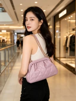 Fashion Leather Handbag Lightweight Diamond Stripe Hand Purse Chain Sling Bag Women