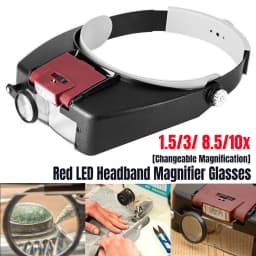 Headband Headset Head LED Lamp Light Jeweler Magnifier Magnifying Glass Loupes