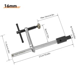 Allsome 2pcs Inserta Clamps, Fits 16 mm Holes, 160mm Capacity, 80mm Throat Depth, 136 kg Clamping Pressure, 16mm x 8mm Rail Size